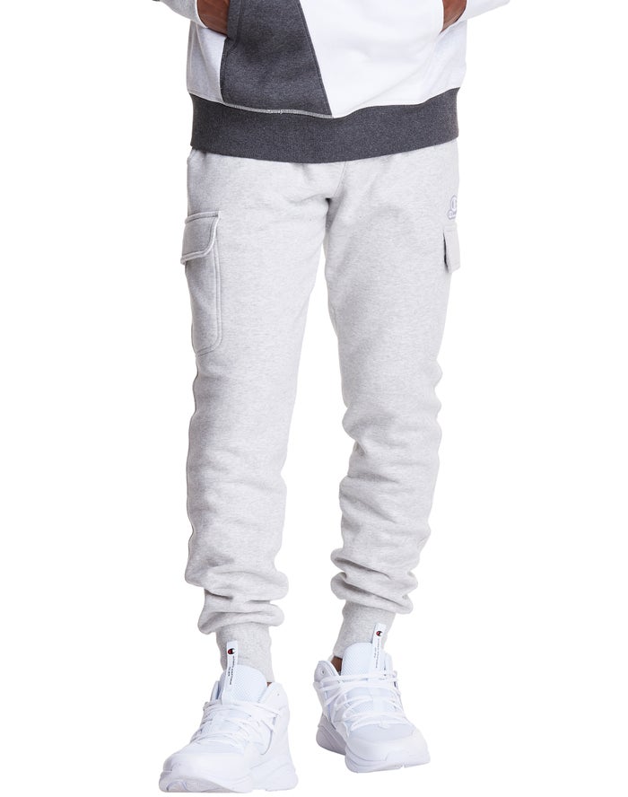 Champion Joggingbroek Heren - Wit - Classic Fleece Cargo ( 290376-CBN )